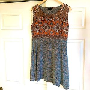Natura Summer Midi Dress lightweight Side zip Tapestry Sz Large 10-12 Boho